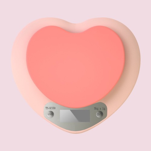 Pink Heart-Shaped Kitchen Scale