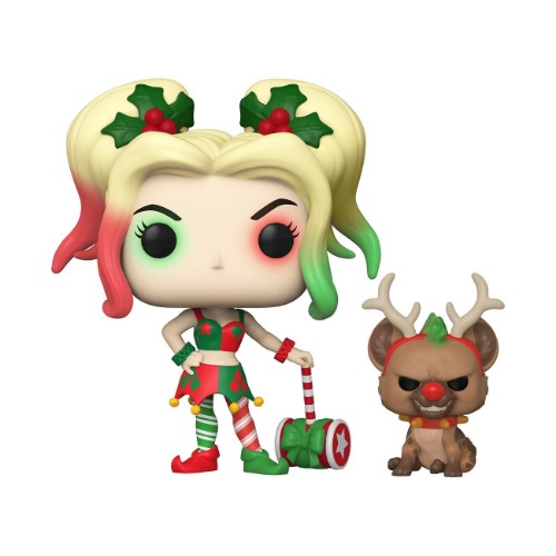Funko Pop! DC Heroes: DC Holiday - Harley Quinn with Helper, Multicolor, 3.75 inches (50656) - 
