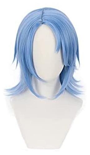 AnimeFiG Kingdom Hearts Iii Aqua Blue Wig Cosplay Costume Women Heat Resistant Synthetic Hair Party Cosplay Wigs - 