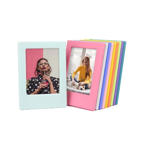 Leonuliy Refrigerator Magnets Photo Frame, Fridge Magnetic Photo Frame for Polaroid Fujifilm Instax Mini Film, 10 Colors, Pack of 20. - 20