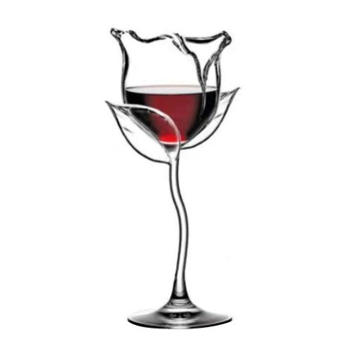 WEI EI Red Wine Glass,Rose Flower Shape Goblet Glasses 100ml Wine Glass - 