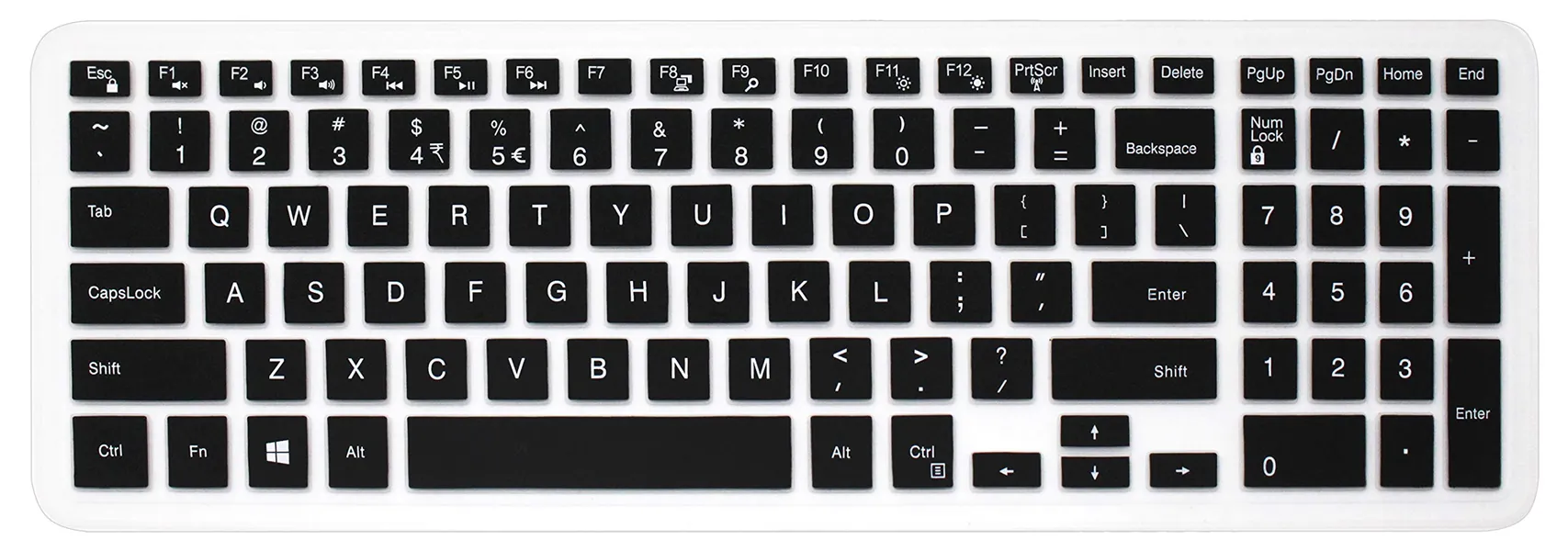 Keyboard Cover Skin Compatible with 15.6" Dell Inspiron 15 3000 5000 7000 Series; 15.6 inch Dell G3 G5 G7 Series; 17.3" Dell Inspiron 17 5000 Series; 17.3" Dell G3 Series (with Numeric Keypad) Black