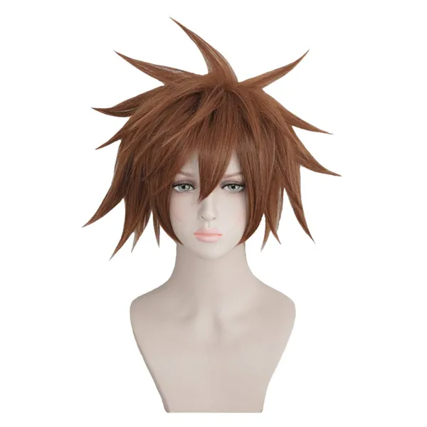 DAZCOS Men's Sora Cosplay Wig Short Brown Hair For KH3 Halloween Accessory (Browm)