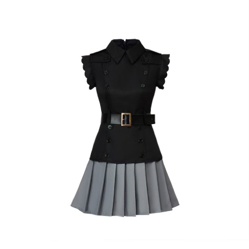 Kingdom Cosplay Hearts III Xion Costume Clock Tower Xion Shion Outfit Dress Game Cosplay Costume for Girls - Medium Black