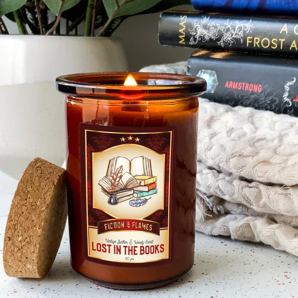 Lost in the Books | Library Scented Candle | Vintage Leather & Wood Soy Candle | Writers Gift | Aromatherapy Candle | Book Lover's Gift