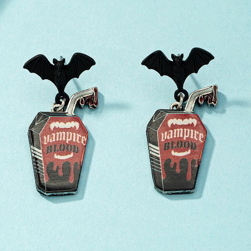 'Vampire Blood' Bat Themed Earrings - E2751