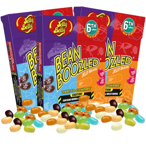Jelly Bean BeanBoozled Game 6th Edition, Small Flip Top Box with Assorted Beans, Weird Flavor Chewy Candies, Pack of 3 - Assorted - 1.6 Ounce (Pack of 3)