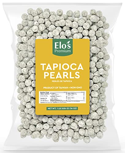 Tapioca Pearl 1lb (Instant) For Bubble Tea| DIY Marble Size Boba Pieces Ready In 5 Minutes| Right Taste And Textures For Authentic Asian Dessert| Resealable Bags For Extended Shelf Life| By Elo’s Premium