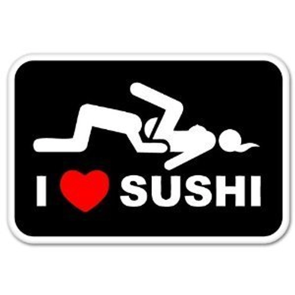 I Love Sushi Adult Funny car Bumper Sticker Window Decal 5" x 3"