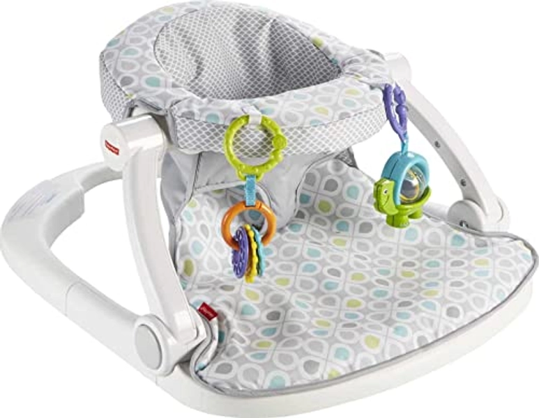 Fisher-Price Portable Baby Seat with Toys, Baby Chair for Sitting Up, Sit-Me-Up Floor Seat, Honeydew Drop