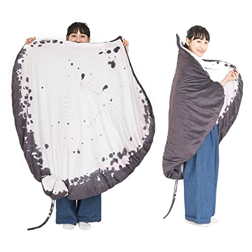 Devil Fish Ray Blanket Ray Manta Ray Soft Plush Toy, Stuffed Animal, 50" x 50", Floor Mat Carpet for Home Decoration, Cute Stuffed Hugging Pillow Blanket for Airplane Travel,Camping or Office