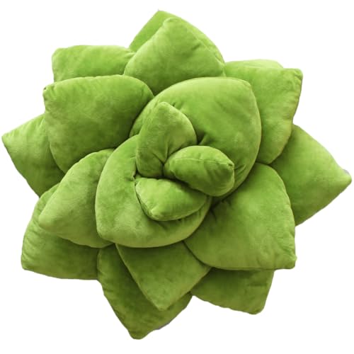 Big Pop Succulent Leaf Throw Pillow, Decorative, Bed, Flower, Decorative, Cute Pillow Great for Plant Lovers, Green Thumb Friends and Family, Accent + Decor Pillow (Olive Green) - Big Pop (20 Inches) - Big Pop Succulent Olive Green