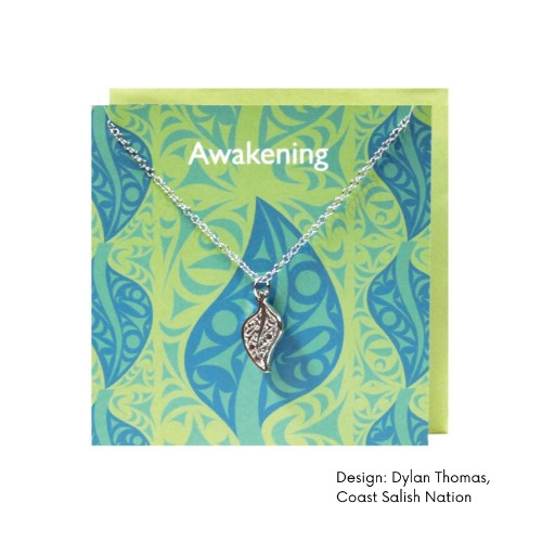Pewter Charm Greeting Card w/Contemporary Indigenous Artwork - ECO SPIRIT