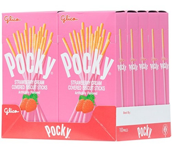 Pocky Biscuit Stick, Strawberry, 2.47 Ounce (Pack of 10) - Strawberry - 2.47 Ounce (Pack of 10)