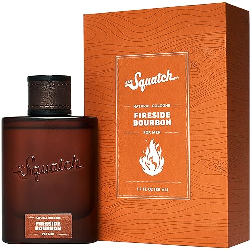 Dr. Squatch Fireside Bourbon Cologne - Natural cedarwood, clove, and patchouli fragrance inspired by Wood Barrel Bourbon Bar Soap - Fireside Bourbon