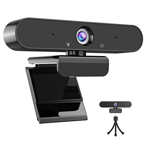 1080P Webcam with Microphone, Autofocus Noise-canceling HD Light Collection Web Cam for Computer Laptop, 110° Wide Angle USB Web Camera, Video Camera Work with Zoom, Skype, Facetime, Streaming, Gaming - Black
