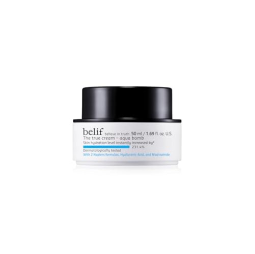 belif The True Cream Aqua Bomb | New & Improved | Hydration in 10 Seconds | Hyaluronic Acid, Niacinamide | Lightweight Hydrating Daily Moisturizer Face - New Formula - 1.68 Fl Oz (Pack of 1)