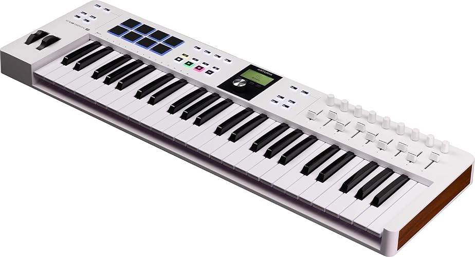 Arturia KeyLab Essential mk3 — 49 Key USB MIDI Keyboard Controller with Analog Lab V Software Included - White - 49 Key