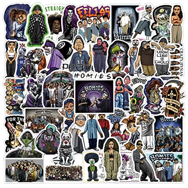 50Pcs Homies Stickers Pack，Cool Vinyl Waterproof Stickers for Water Bottle,Skateboard,Laptop,Phone,Computer, Car Decals Gifts for Adults Teens Kids for Party Decor…