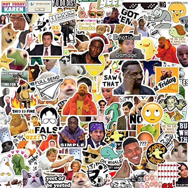 306pcs Funny Meme Vinyl Stickers Pack, Large Bulk Sticker for Laptop, Phone, Water Bottles, Computer. Vine Sticker Decal DIY Décor for Bumper Wall
