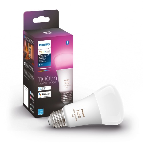 Philips Hue White and Colour Ambiance 10.5W Equivalent 75W A19 Base E26 LED Smart Bulb, Colour Changing, Bluetooth & Zigbee Compatible, Voice Activated with Alexa, Music Sync