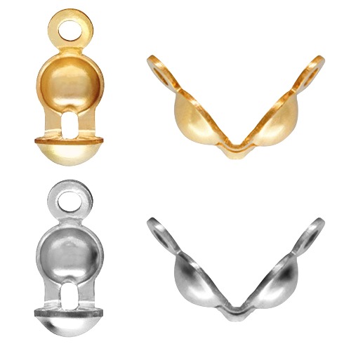 1000 PCS 2 Color Metal Open Bead Tips Knot Covers Bead Tips Knot Covers for Jewelry Making - 