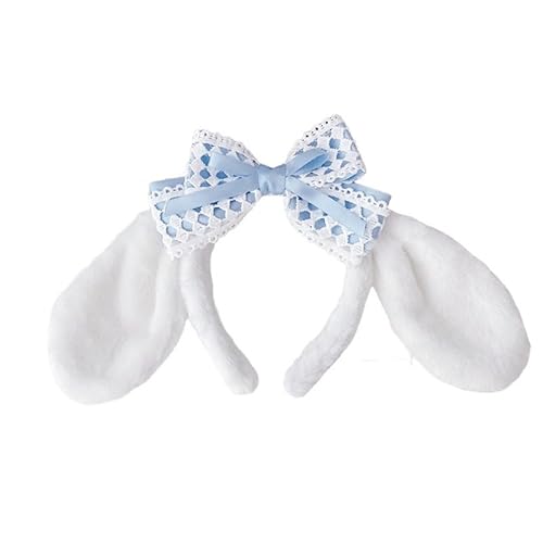 ANZWTLOYY Furry Bunny Ears Headband Plush Rabbit Puppy Dog Ears Head Band for Girls Women Headwear Cosplay Costume