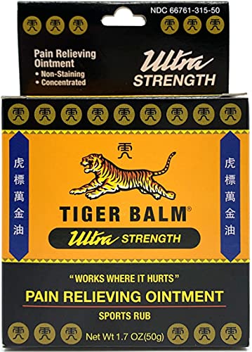 Tiger Balm Pain Relieving Ointment, Sports Ultra, 50g – Professional Size – Sports Rub Ultra Strength – Relief for Hand Arthritis – Tiger Balm Ultra - 1.7 Ounce (Pack of 1)