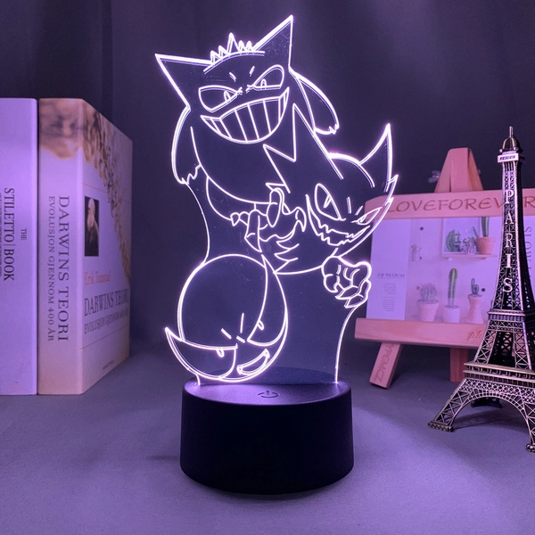 Ghost LED Night Light Gastly Haunter Lamp Ghost Evolution Decor - A