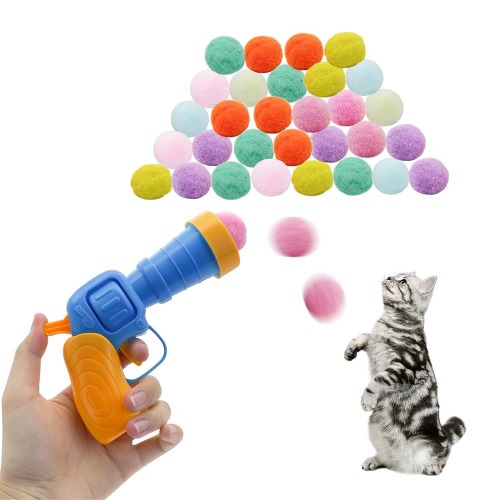 50PCS Cat Toy Balls and 1 Cat Ball Toy Launcher, Colorful Cat Toy Balls Cat Ball Launcher, Cat Plush Ball Toy Interactive Cat Toy Plush Toy Balls,Cat Toy Balls Cat Ball Toy Launcher Cat Plush Balls - 50PCS $10.59