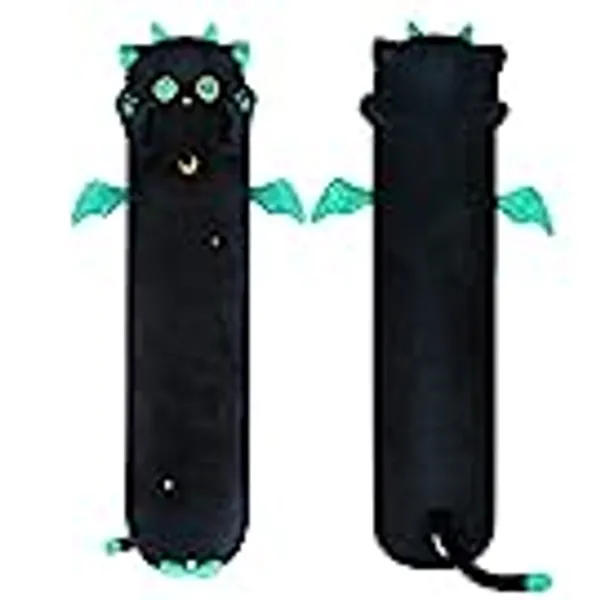 Mewaii Long Cat Plush Kawaii Body Pillow, 20” Cute Black Cat Stuffed Animals Soft Plushies, Big Eyes Kitten Plush Toys Throw Pillow Doll Gift for Girlfriend