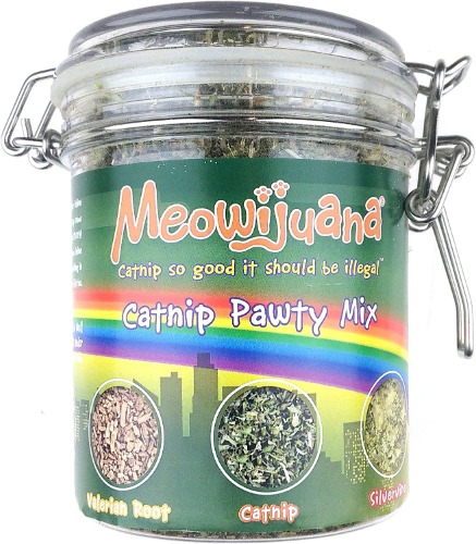 Meowijuana | Catnip Pawty Mix | Organic | Dried Premium 7 Herb Blend | High Potency | Perfect for Cat Toys | Grown in The USA | Feline and Cat Lover Approved