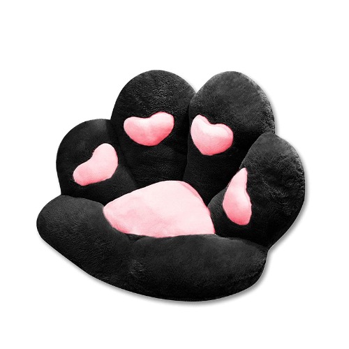 Cute Chair Cushion Cat Paw Shape Desk Seat Cushion,Soft Plush Warm Waist Backrest Cushion for Home Office Chair Sofa, Black Blue White Pink Gray / Pink