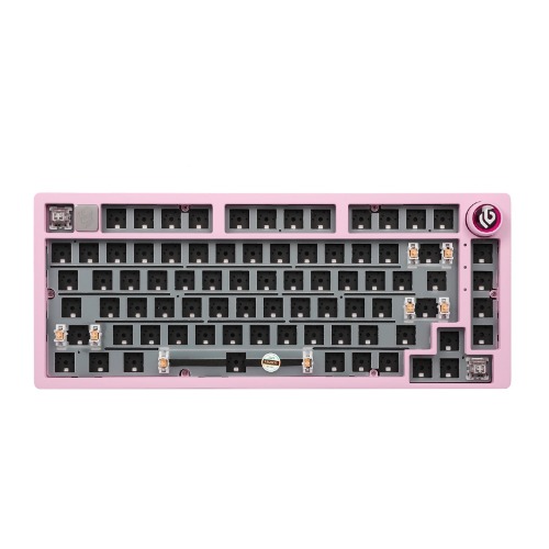 EPOMAKER x LEOBOG Hi75 Aluminum Alloy Wired Mechanical Keyboard Barebones Kit, Programmable Gasket-Mounted Gaming Keyboard Kit, Hot Swappable, with Mode-Switching Knob, NKRO for Win/Mac (Pink) - Pink