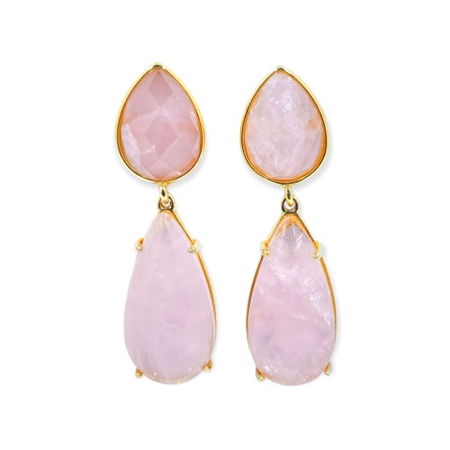 Santos Pink Quartz Stone Earrings