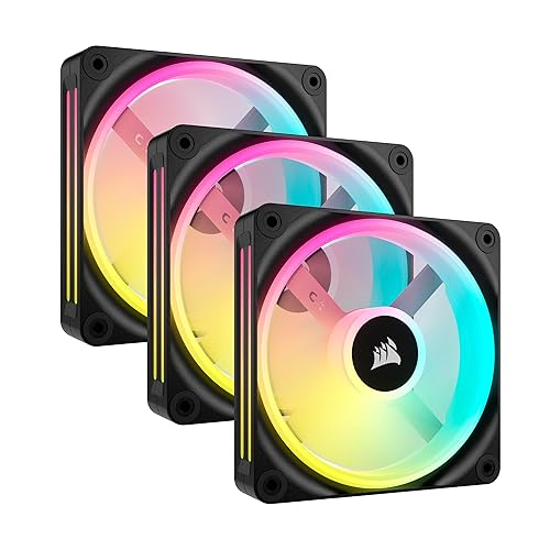 Corsair iCUE LINK QX120 RGB 120mm Magnetic Dome RGB Fans - Triple Fan Starter Kit with iCUE LINK System Hub - Black - Triple (120mm) - Black