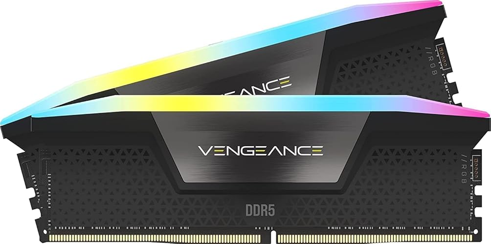 CORSAIR VENGEANCE RGB DDR5 RAM 64GB (2x32GB) 6400MHz CL32-40-40-84 1.40V Intel XMP Desktop Computer Memory - Black (CMH64GX5M2B6400C32) - 64GB (2x32GB) - Black