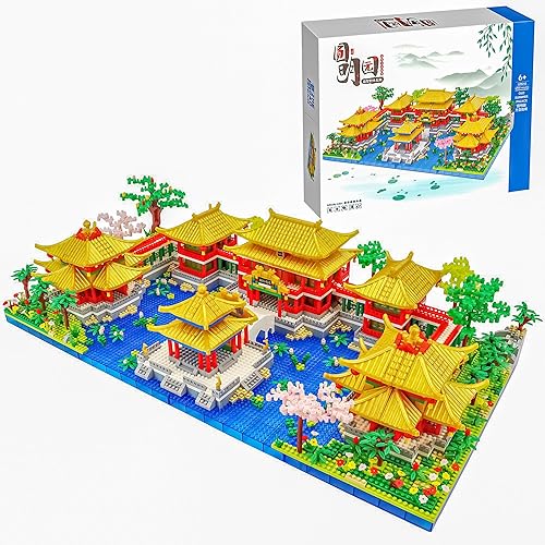 Aigidusansu Cherry Blossom Tree in Old Summer Palace Micro Blocks Set, 4951pcs Chinese Architecture Garden Sakura Tree Flowers, Building Toy 3D Puzzle for Adults, 14+ Teens