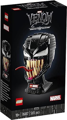 LEGO 76187 Marvel Spider-Man Venom Mask Set, Collectible Model Kit for Adults to Build, Home Décor Creative Activity, Avengers Gift Idea for Men, Women, Husband, Wife, Him or Her - Single