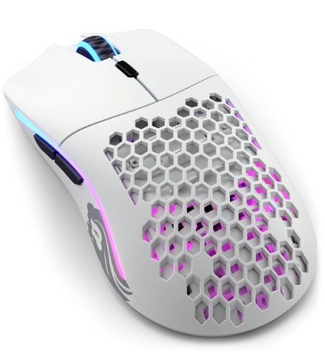 Glorious Gaming - Model O Wireless Gaming Mouse - RGB Mouse with Lights 69 g Superlight Mouse Honeycomb Mouse (Matte White Mouse) - Model O Wireless Matte White