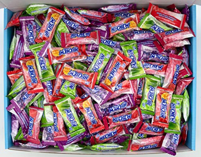 Hi Chew 4 Flavors, Bulk 330+ Pieces, 4 Pound (Hi Chew Fruit Strawberry, Mango, Green Apple, Grape) (4 Flavors, 4 Pound) - Strawberry, Mango, Green Apple, Grape - 4 Pound (Pack of 1)