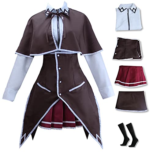 Hieeimu Rias Gremory Cosplay Costume Skirt High School DxD Uniform Dress Outfit Halloween Full Set for Girls - Without Wig - 3X-Large