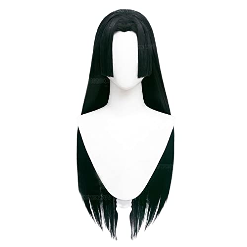 Gorgewg Women Wig for Boa Hancock Cosplay Costume Anime Long Straight Black with Wigcap Earrings