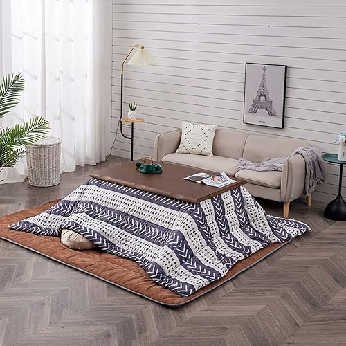 GTYUNZP Kotatsu Table 5-piece Set Multifunctional Solid Wood Low Table Heating Kotatsu Table In Living Room Warm Gift For Family (Walnut) - Walnut
