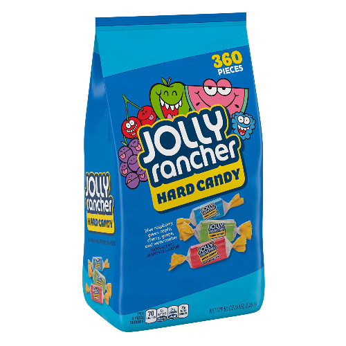 JOLLY RANCHER Assorted Fruit Flavored Hard Candy, Individually Wrapped, 80 oz Bulk Bag (360 Pieces)
