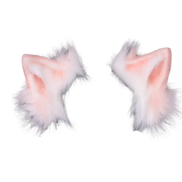 VIGVAN KYC Animal Ears Kawaii Plush Cat Ears Hair Clip Lolita Headdress Halloween Cosplay - Pink Hair Clip