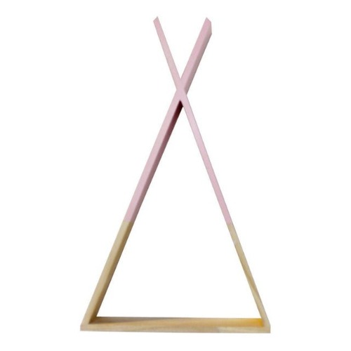 Nordic Nursery Wooden Teepee Shelf - Pink