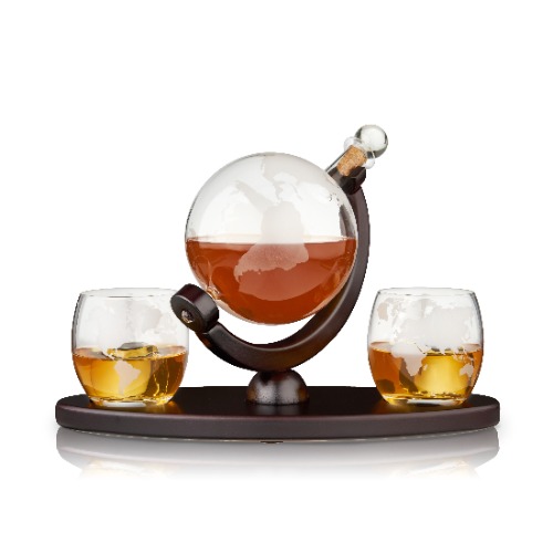 Globe Decanter & Whiskey Tumblers Set