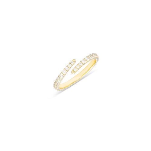 Diamond Coil Ring - 14K White Gold / Half Diamonds