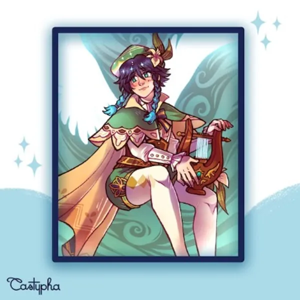 Venti  8 X 10 Art Print  Matte Finish  Genshin Impact | Etsy